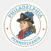 Philadelphia Pennsylvania Colonial Ronde Sticker (Voorkant)