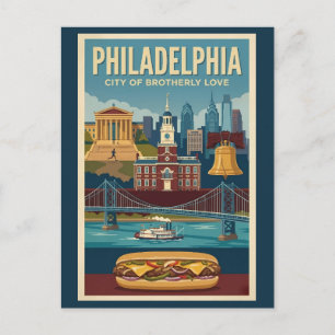 Philadelphia Pennsylvania Cultuur Illustratie Kuns Briefkaart