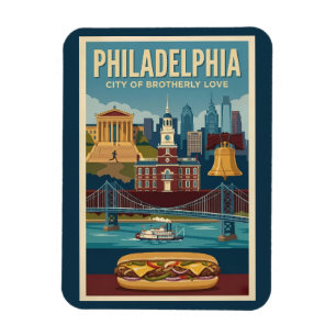 Philadelphia Pennsylvania Cultuur Illustratie Kuns Magneet