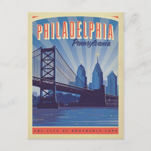 Philadelphia, Pennsylvania | De stad Brotherly Briefkaart (Voorkant)