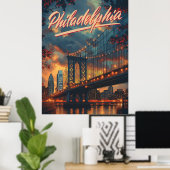 Philadelphia, Pennsylvania: Een Vintage Poster (Thuiskantoor)