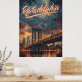 Philadelphia, Pennsylvania: Een Vintage Poster (Keuken)