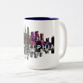 Philadelphia, Pennsylvania, graffiti Tweekleurige Koffiemok (Voorkant rechts)