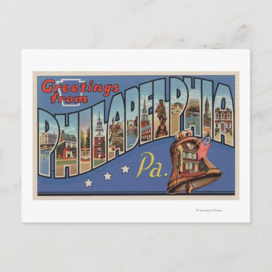 Philadelphia, Pennsylvania - Grote letter Briefkaart (Voorkant)