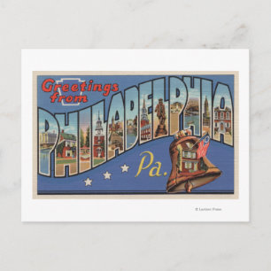 Philadelphia, Pennsylvania - Grote letter Briefkaart