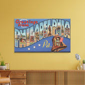 Philadelphia, Pennsylvania - Grote letter Canvas Afdruk (Insitu (Woonkamer))