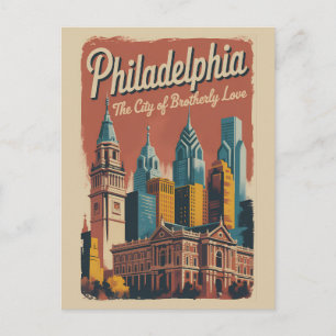 Philadelphia Pennsylvania Illustratie Reis Kunst Briefkaart