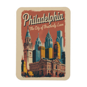 Philadelphia Pennsylvania Illustratie Reis Kunst Magneet