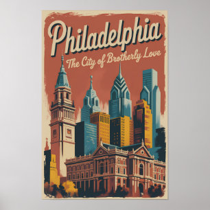 Philadelphia Pennsylvania Illustratie Reis Kunst Poster