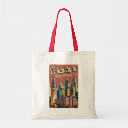 Philadelphia Pennsylvania Illustration Travel Art Tote Bag (Voorkant)