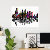 Philadelphia, Pennsylvania in graffiti Poster (Thuiskantoor)
