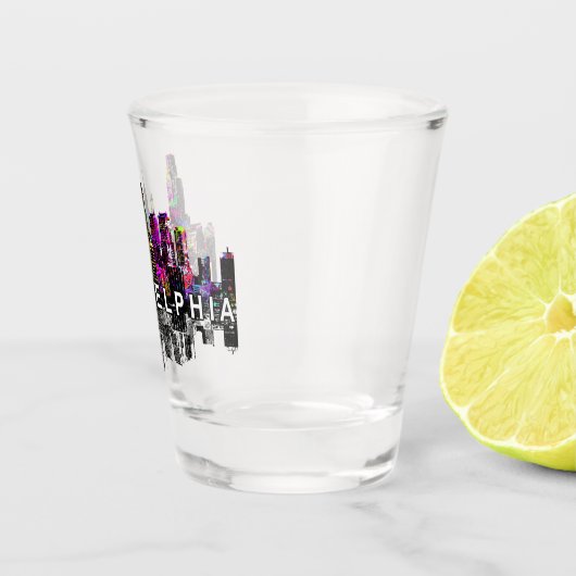 Philadelphia, Pennsylvania in graffiti Shot Glass Shot Glas (Rechts)