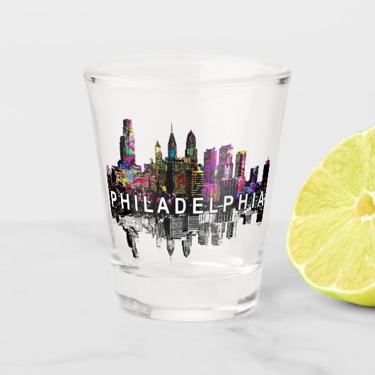 Philadelphia, Pennsylvania in graffiti Shot Glass Shot Glas (Voorkant)