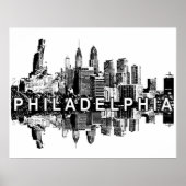 Philadelphia, Pennsylvania in zwart-wit Poster (Voorkant)