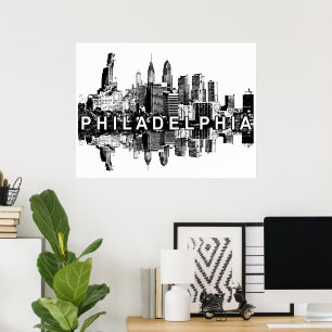 Philadelphia, Pennsylvania in zwart-wit Poster