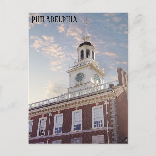 Philadelphia Pennsylvania Independence Hall Travel Briefkaart (Voorkant)