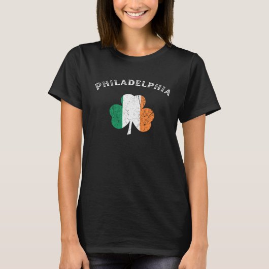 PHILADELPHIA PENNSYLVANIA Irish American Shamrock  T-shirt (Voorkant)