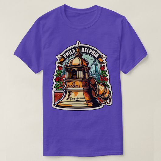 Philadelphia Pennsylvania Liberty Bell T-shirt (Design voorkant)