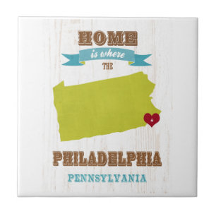 Philadelphia, Pennsylvania Map - Home is waar de Tegeltje