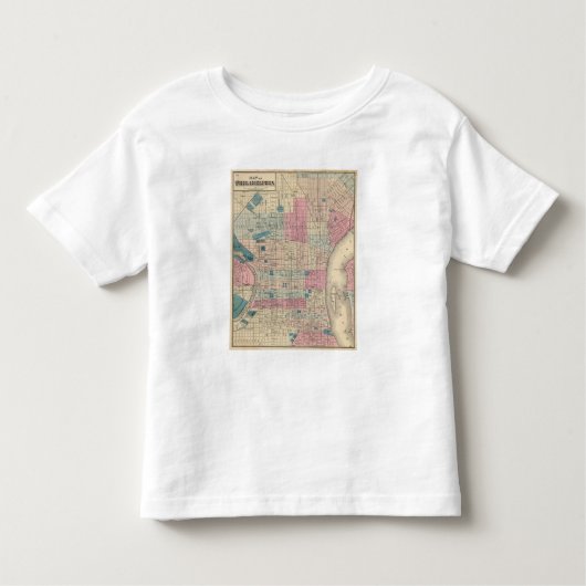 Philadelphia, Pennsylvania Map Kinder Shirts (Voorkant)
