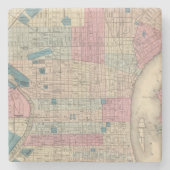 Philadelphia, Pennsylvania Map Stenen Onderzetter (Voorkant)