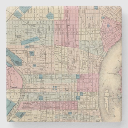 Philadelphia, Pennsylvania Map Stenen Onderzetter (Voorkant)