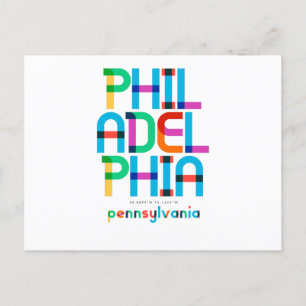Philadelphia Pennsylvania Mid Century, Pop Art, Briefkaart