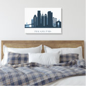 Philadelphia, Pennsylvania | Monochromatische stad Canvas Afdruk (Insitu (Slaapkamer))