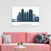 Philadelphia, Pennsylvania | Monochromatische stad Canvas Afdruk (Insitu (Woonkamer))
