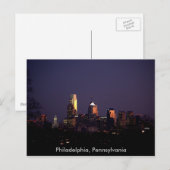 Philadelphia, Pennsylvania nachtskyline Briefkaart (Voorkant / Achterkant)