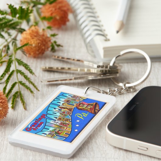 Philadelphia Pennsylvania PA Large Letter Briefkaa Sleutelhanger (Voorkant Rechts)