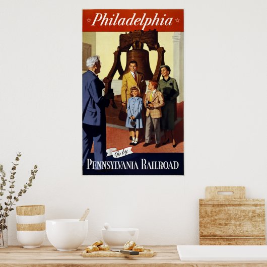 Philadelphia - Pennsylvania Railroad Vintage Poste Poster (Keuken)