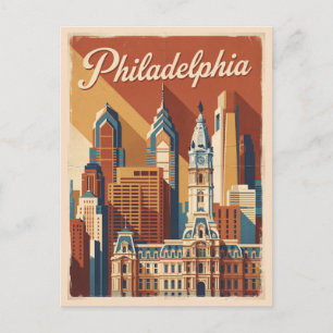 Philadelphia Pennsylvania Reis in stijl Briefkaart