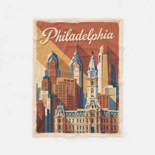 Philadelphia Pennsylvania Reis in stijl Fleece Deken