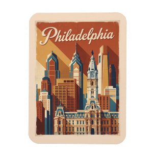 Philadelphia Pennsylvania Reis in stijl Magneet