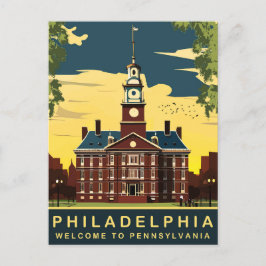 Philadelphia, Pennsylvania, reizen Briefkaart