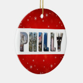 Philadelphia Pennsylvania Reizen Foto Kerstmis Keramisch Ornament (Rechts)