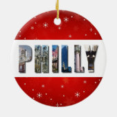 Philadelphia Pennsylvania Reizen Foto Kerstmis Keramisch Ornament (Achterkant)