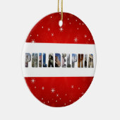 Philadelphia Pennsylvania Reizen Foto Kerstmis Keramisch Ornament (Rechts)