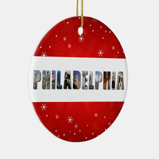 Philadelphia Pennsylvania Reizen Foto Kerstmis Keramisch Ornament (Rechts)