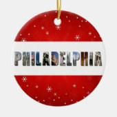 Philadelphia Pennsylvania Reizen Foto Kerstmis Keramisch Ornament (Voorkant)