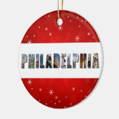 Philadelphia Pennsylvania Reizen Foto Kerstmis Keramisch Ornament (Links)
