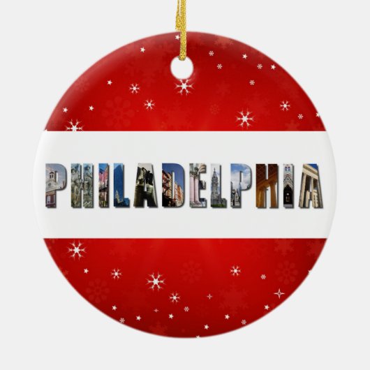 Philadelphia Pennsylvania Reizen Foto Kerstmis Keramisch Ornament (Achterkant)