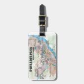 Philadelphia Pennsylvania Retro  Art Map Bagagelabel (Voorkant verticaal)