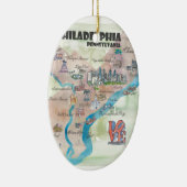 Philadelphia Pennsylvania Retro Art Map Keramisch Ornament (Rechts)