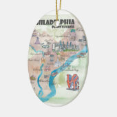 Philadelphia Pennsylvania Retro Art Map Keramisch Ornament (Links)