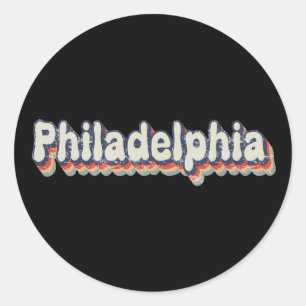 Philadelphia Pennsylvania Retro Vervallen Kunst Ronde Sticker