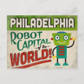 Philadelphia Pennsylvania Robot - Funny  Briefkaart (Voorkant)