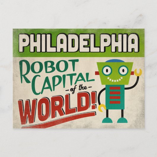 Philadelphia Pennsylvania Robot - Funny  Briefkaart (Voorkant)
