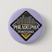 Philadelphia Pennsylvania Ronde Button 5,7 Cm (Voorkant)
